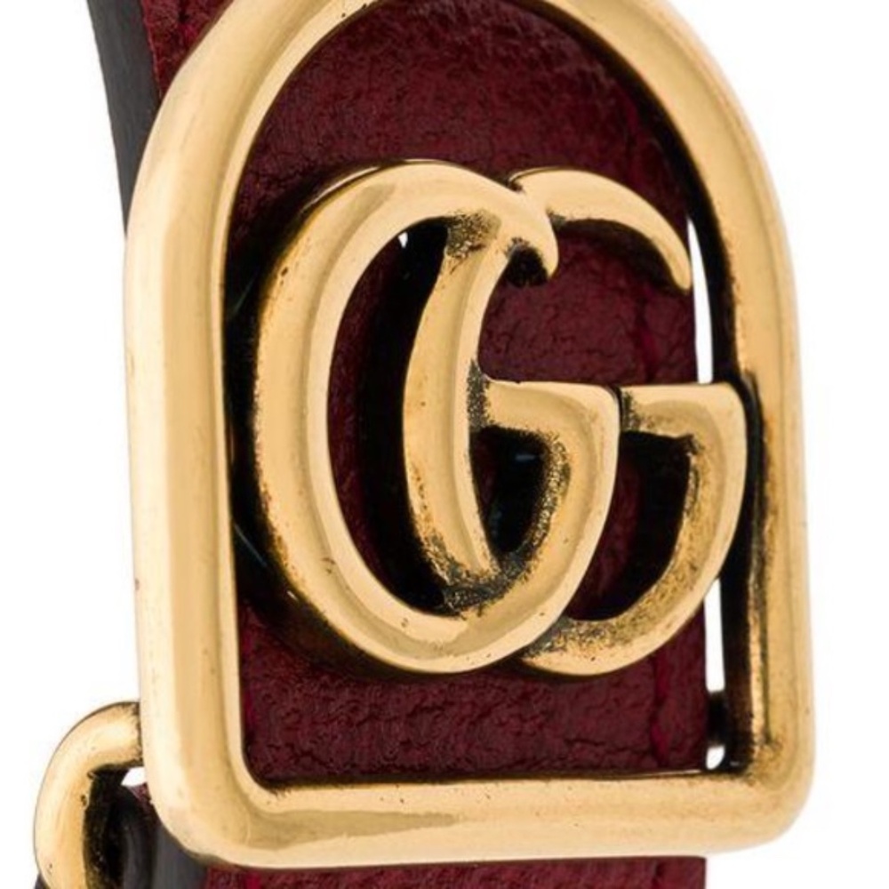 NWT~GUCCI~Marmont Double-G Leather Belt Bracelet - Picture 4 of 11